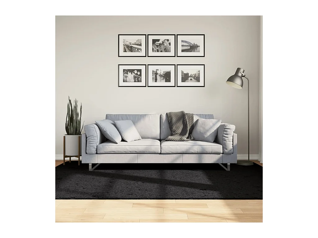 Alfombra de pelo corto OVIEDO negra 160x230 cm