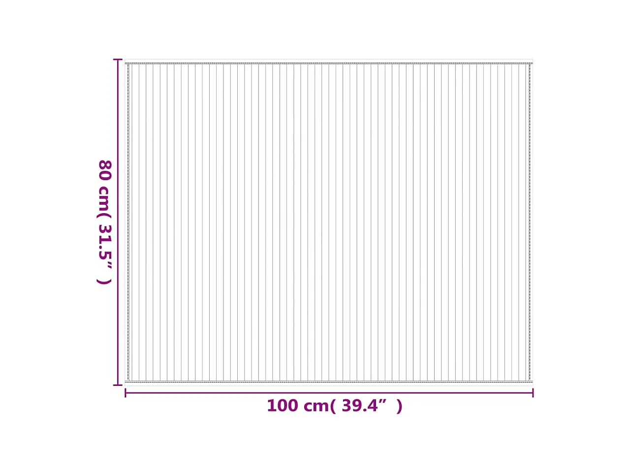 Tappeto rettangolare grigio 80x100 cm in bambù