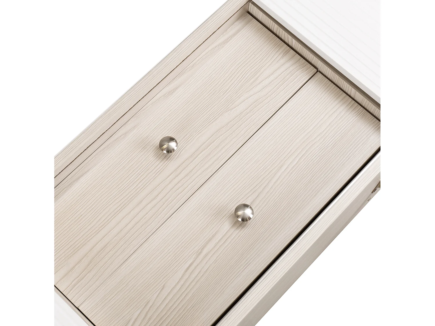 Meuble TV avec 2 tiroirs et 2 portes coulissantes - style moderne - aggloméré - blanc