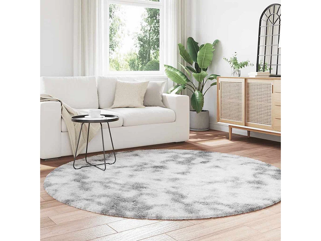 Tappeto shaggy grigio argento NAVARRA 200x200 cm