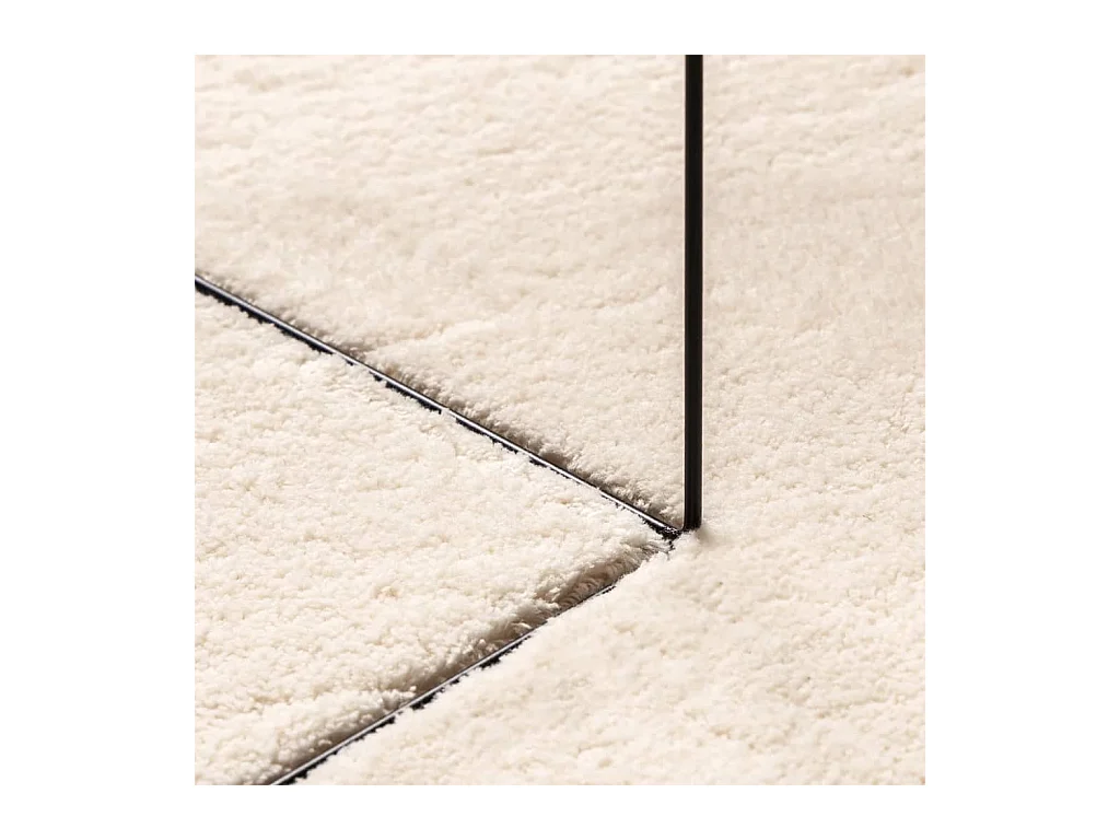 HUARTE vloerkleed met zachte, wasbare korte pool in beige, Ø 80 cm