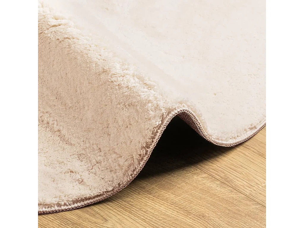 Tapis HUARTE à poils courts doux et lavable beige Ø 160 cm