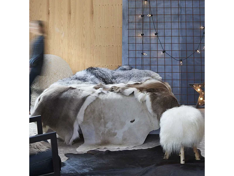 Echt koeienhuidkleed bruin en wit 150 x 170 cm