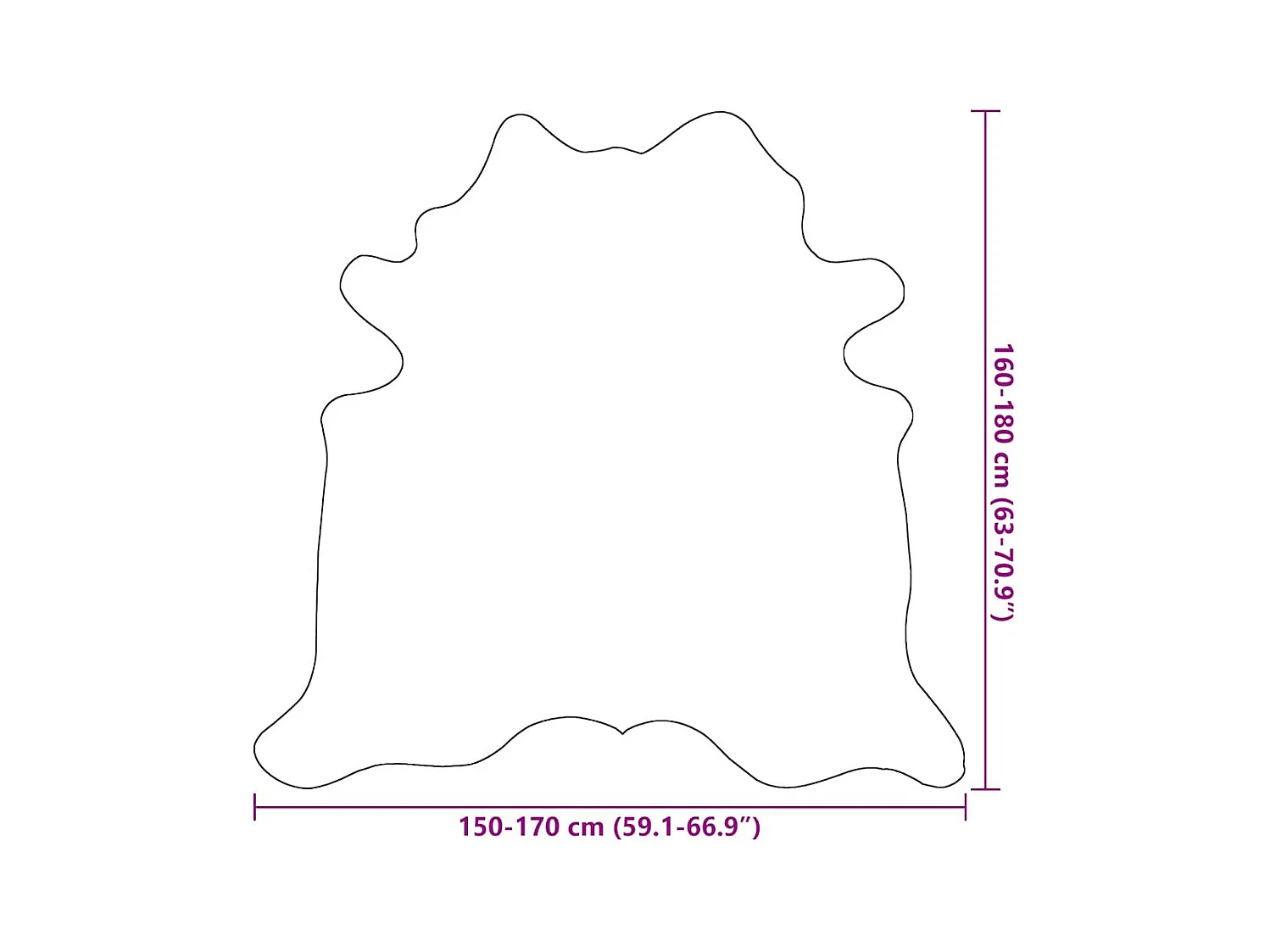 Echt koeienhuidkleed bruin en wit 150 x 170 cm