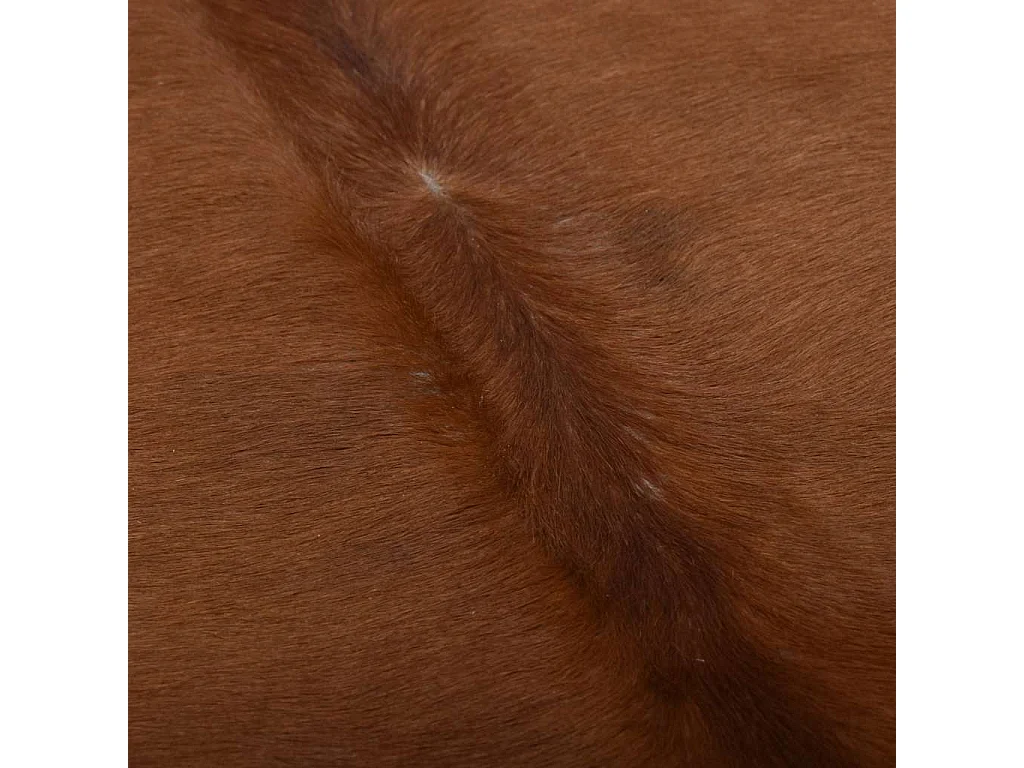 Alfombra de piel de vaca auténtica marrón y blanca 150 x 170 cm