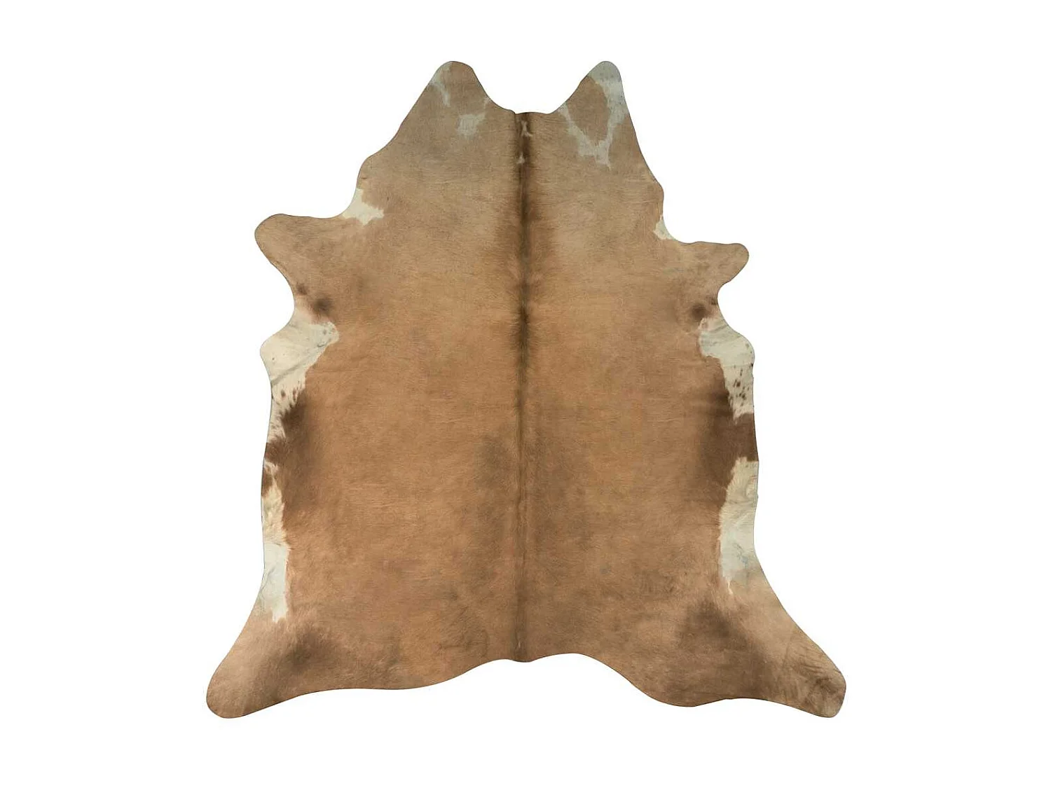 Alfombra de piel de vaca auténtica marrón y blanca 150 x 170 cm
