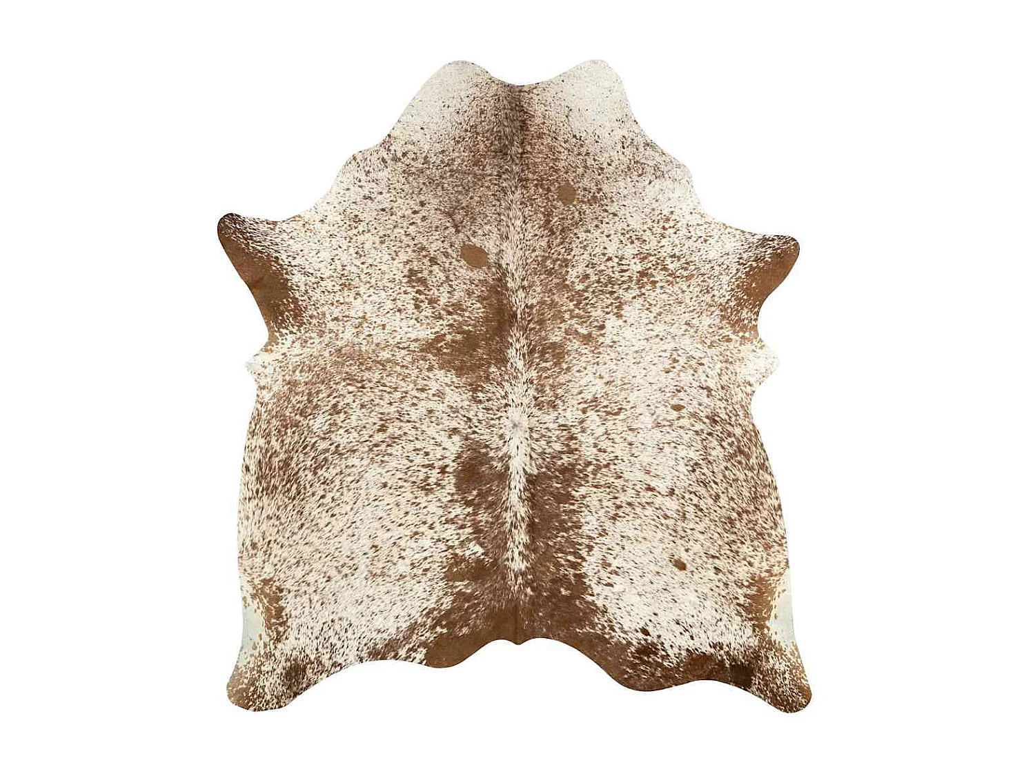 Alfombra de piel de vaca auténtica marrón y blanca 150 x 170 cm