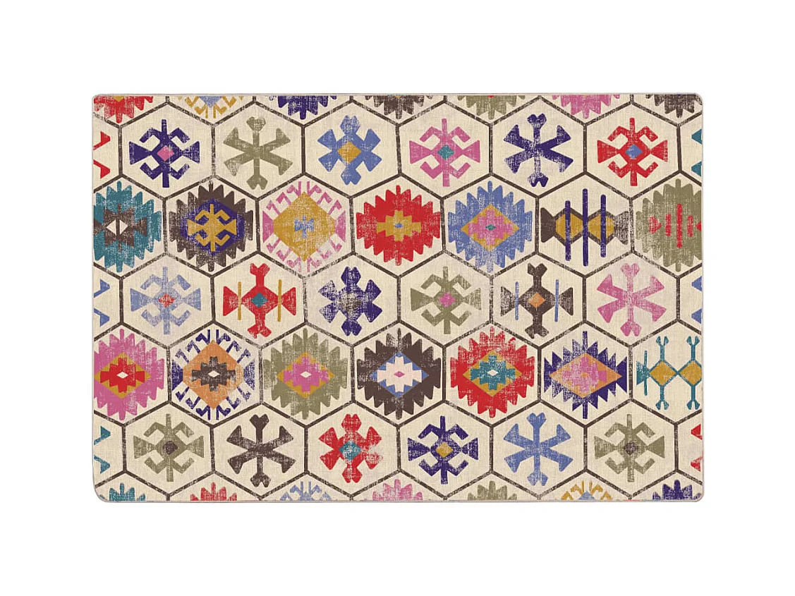 Tapis lavable multicolore 120x180 cm antidérapant