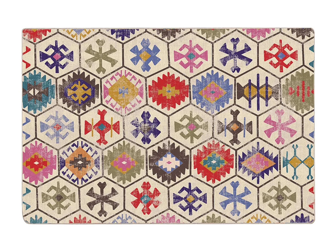 Tapis lavable multicolore 120x180 cm antidérapant