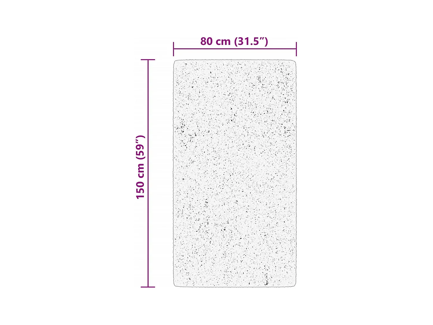 Tapis HUARTE à poils courts doux et lavable noir 80x150 cm