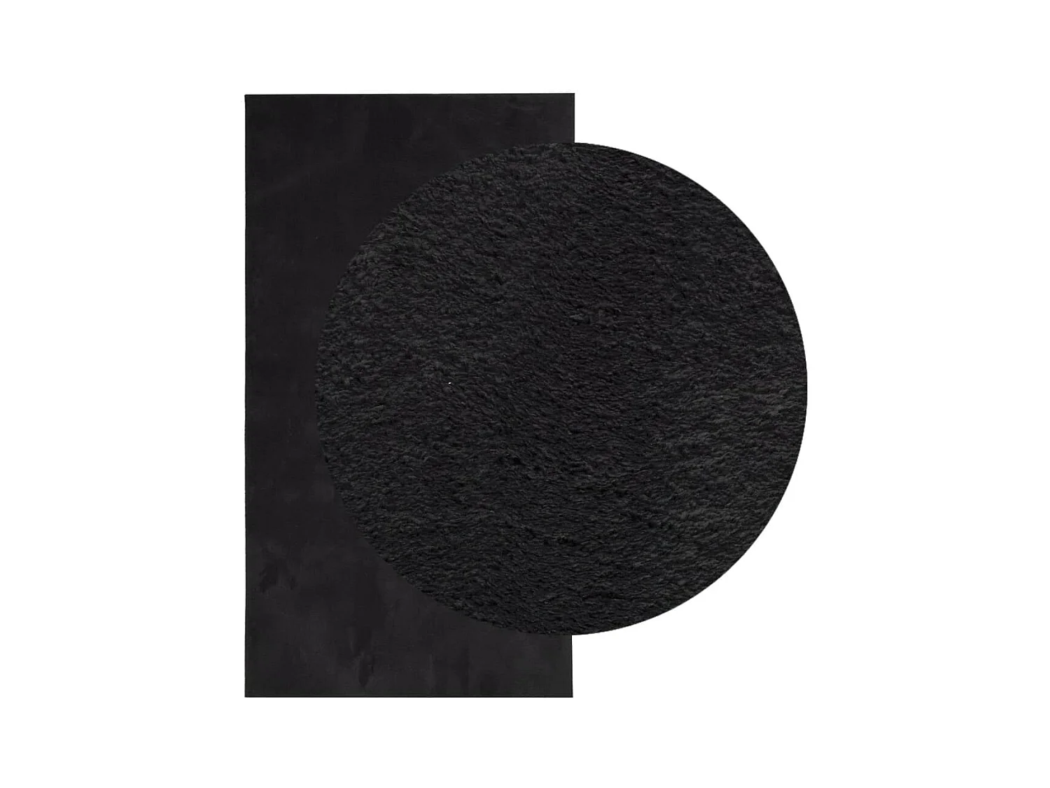 Tapis HUARTE à poils courts doux et lavable noir 80x150 cm