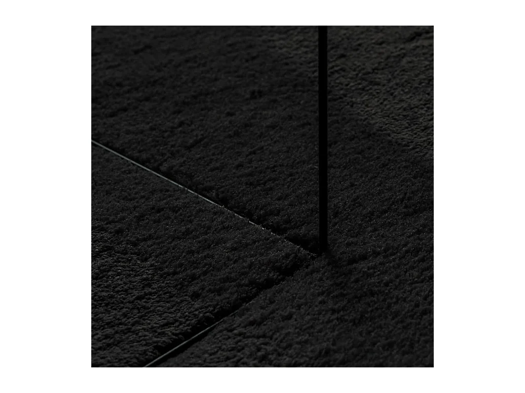 Tapis HUARTE à poils courts doux et lavable noir 80x150 cm
