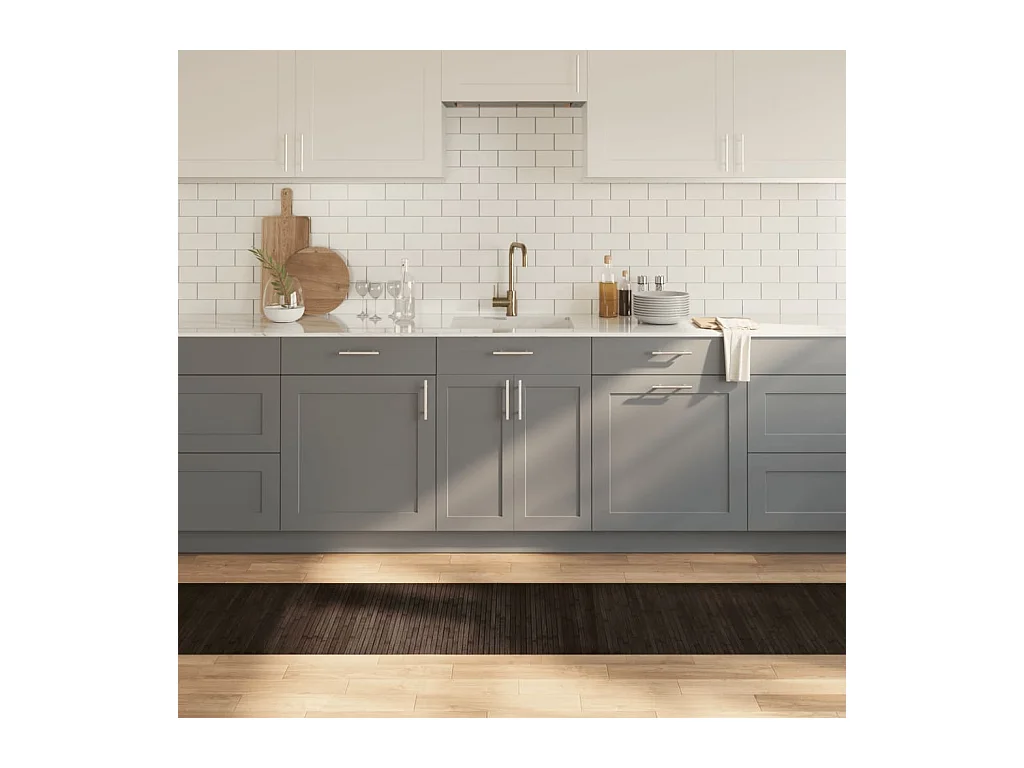 Tappeto rettangolare marrone scuro 60x300 cm in bambù