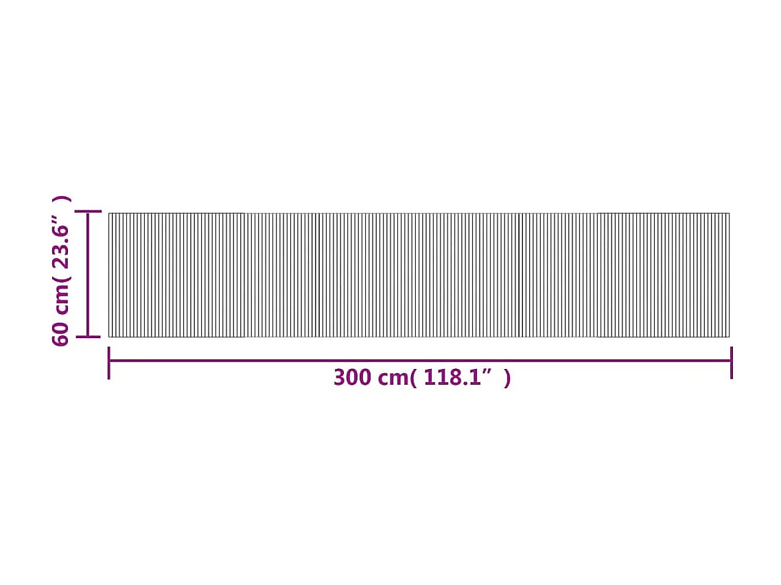 Tappeto rettangolare marrone scuro 60x300 cm in bambù
