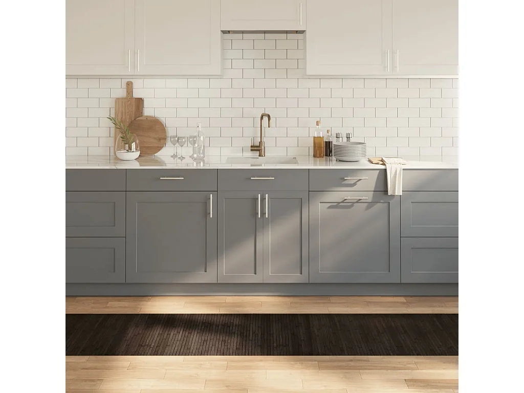 Tapis rectangulaire marron foncé 60x300 cm bambou