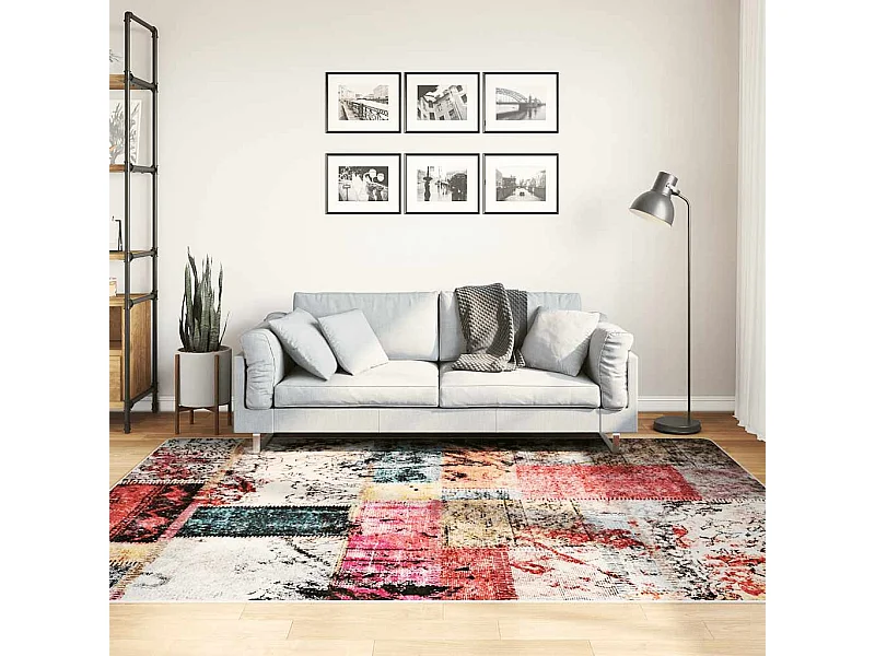 Wasbaar meerkleurig patchwork vloerkleed 150x230 cm antislip