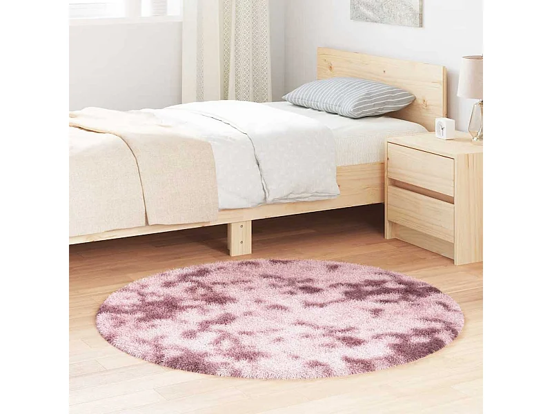 Alfombra NAVARRA Shaggy Rosa Empolvado 120x120 cm