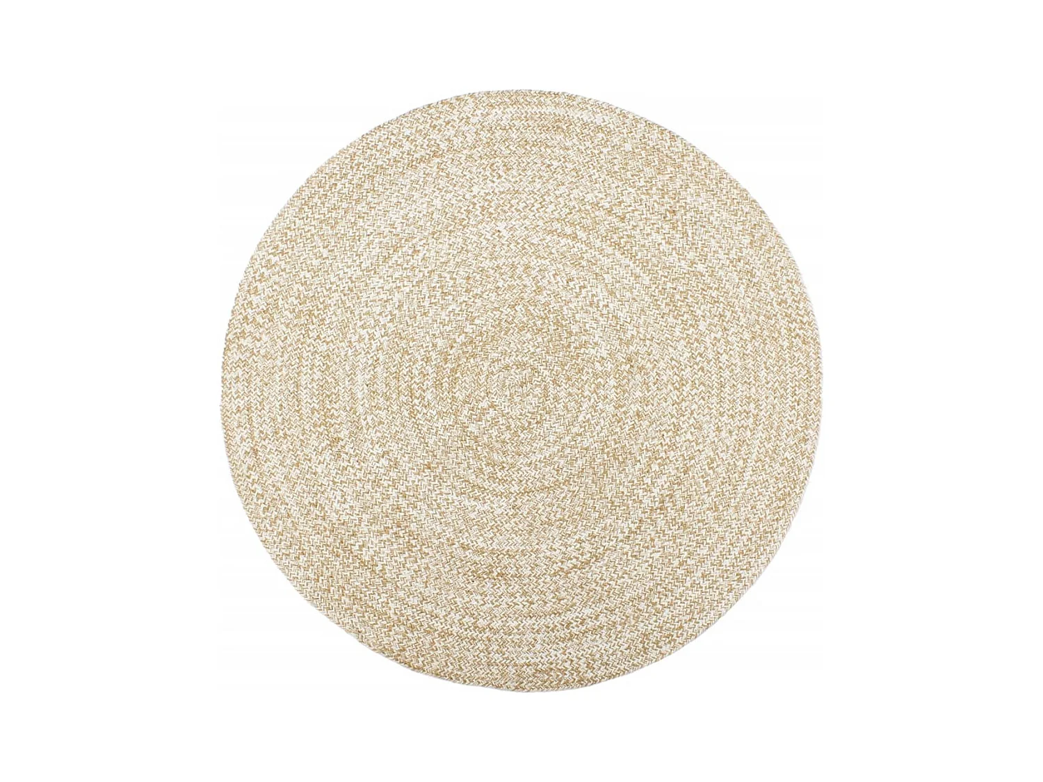 Alfombra de yute hecha a mano blanca y marrón 240 cm