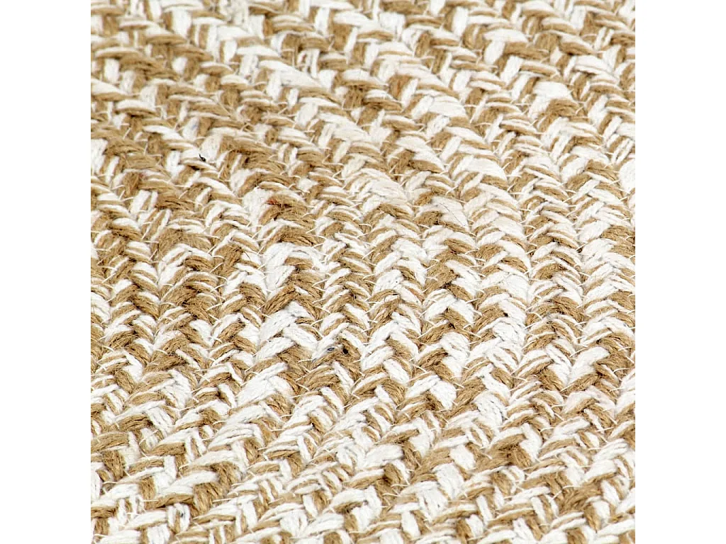 Handgemaakt jute vloerkleed wit en bruin 240 cm