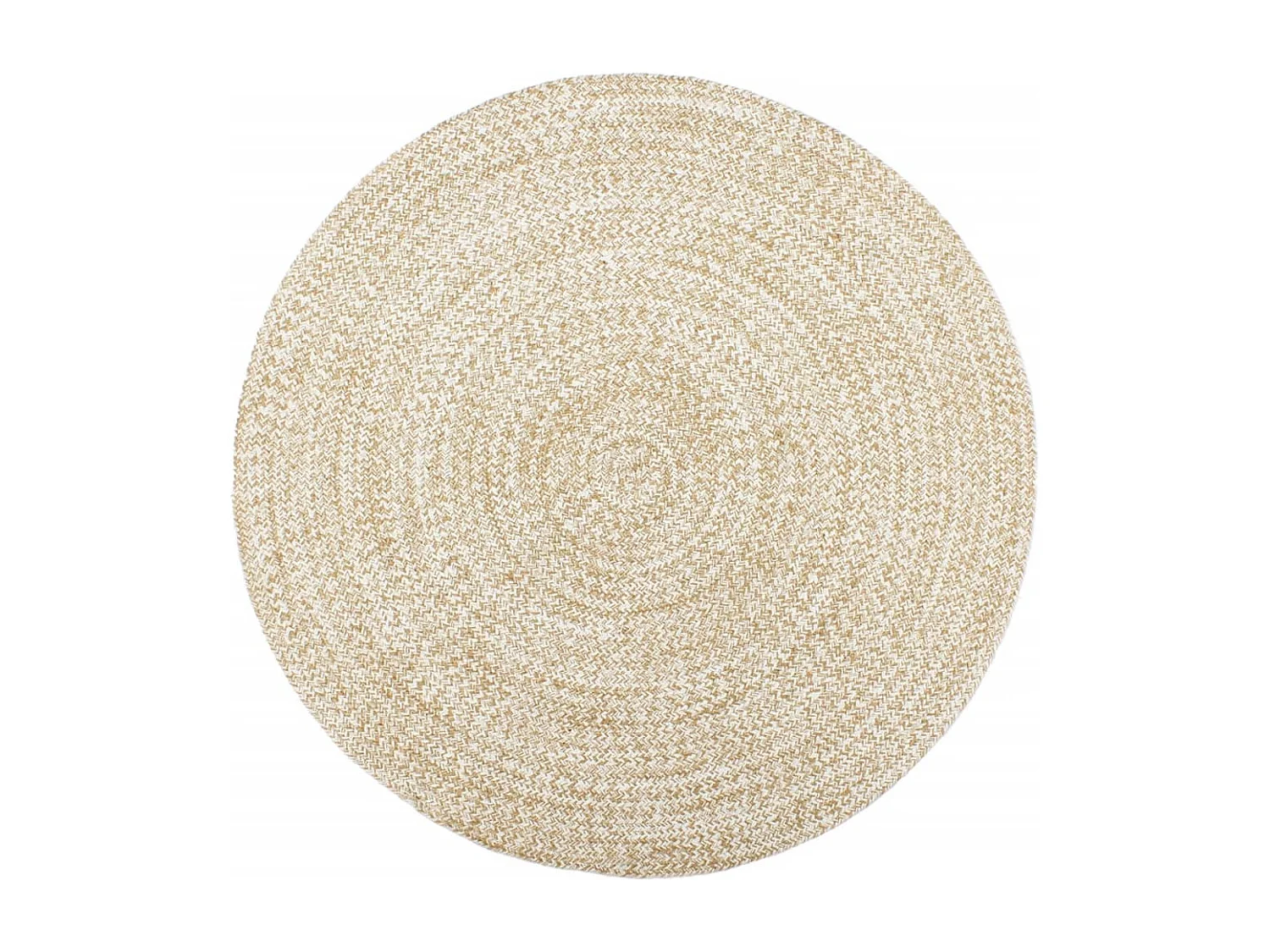 Tappeto fatto a mano in juta bianco e marrone 240 cm