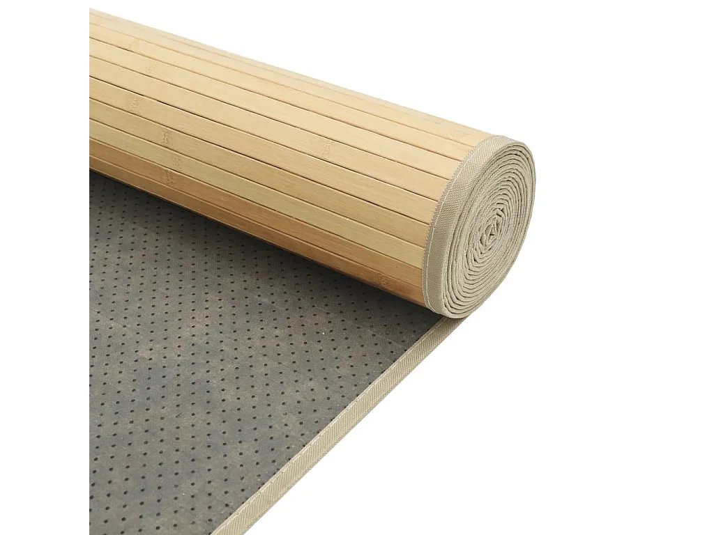 Tapis rectangulaire naturel clair 70x200 cm bambou