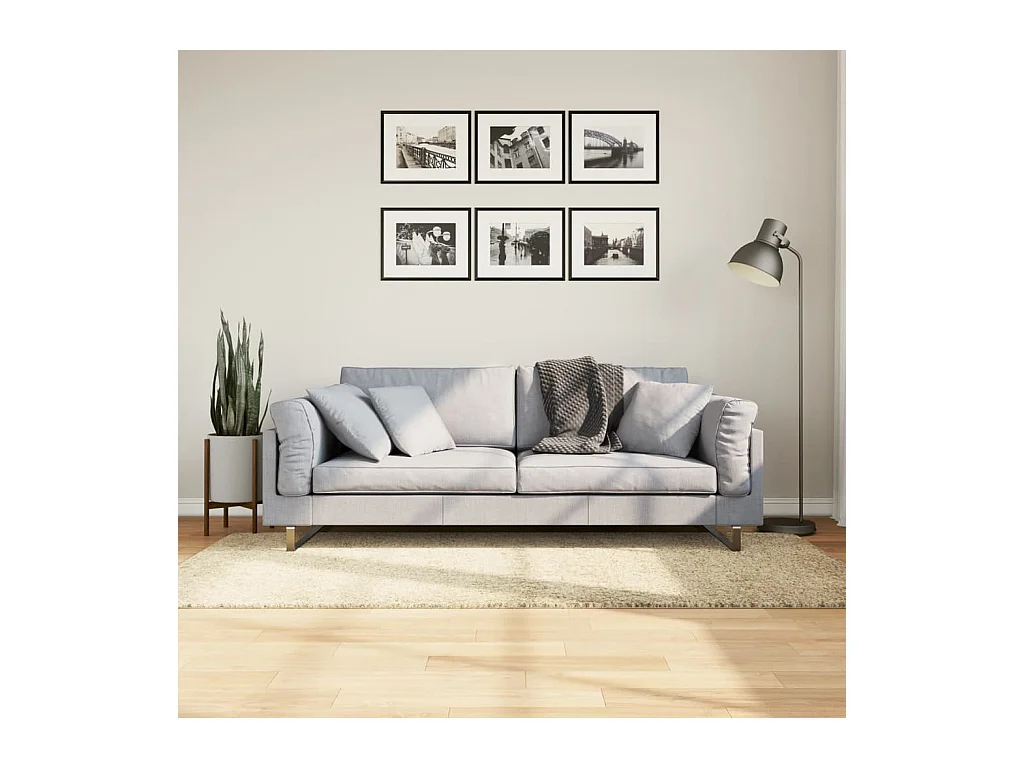 Tappeto shaggy PAMPLONA, moderno a pelo lungo, oro, 100x200 cm