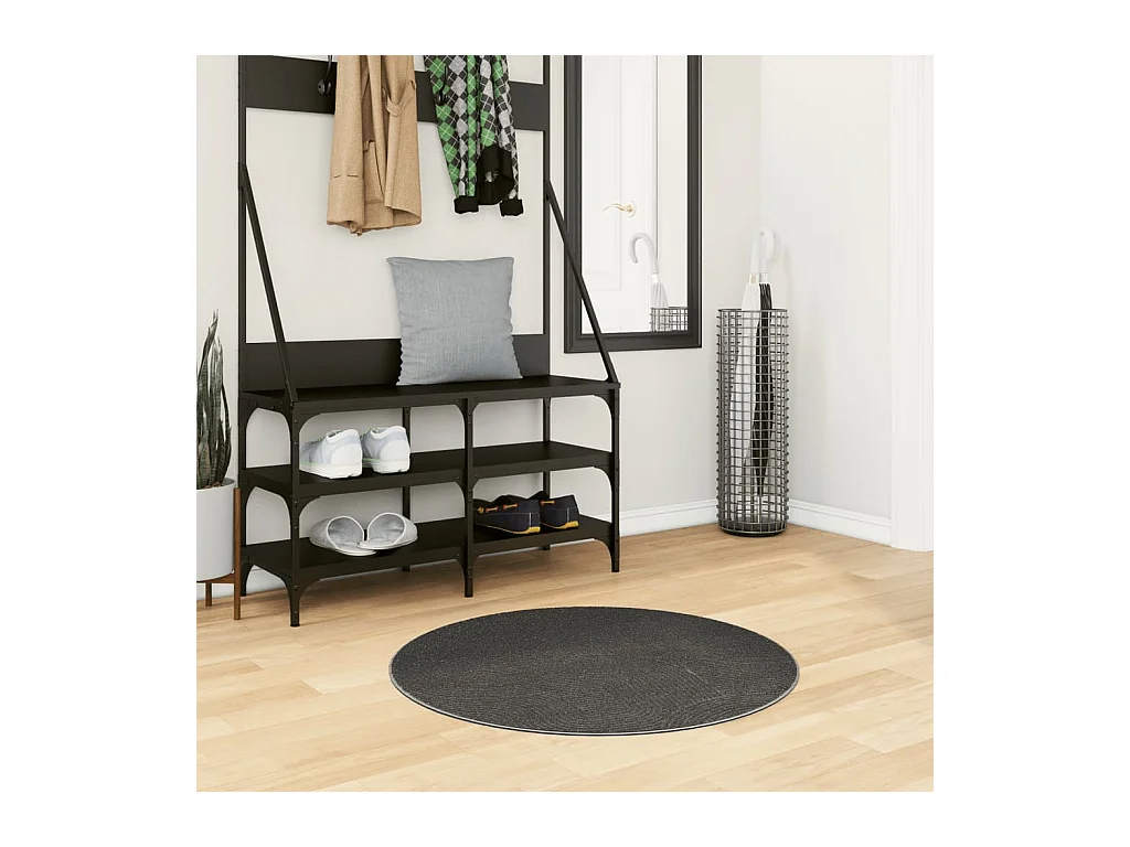 Tapis IZA poils courts style scandinave anthracite Ø 80 cm