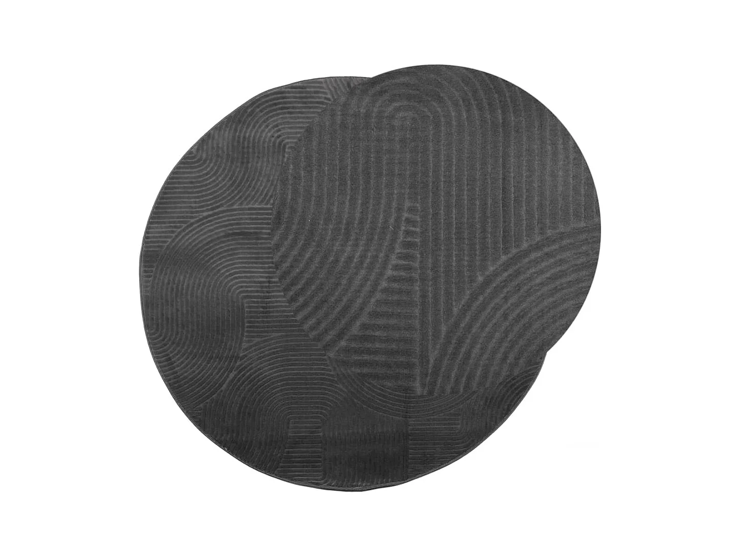 Alfombra IZA de pelo corto de estilo escandinavo en color antracita Ø 80 cm