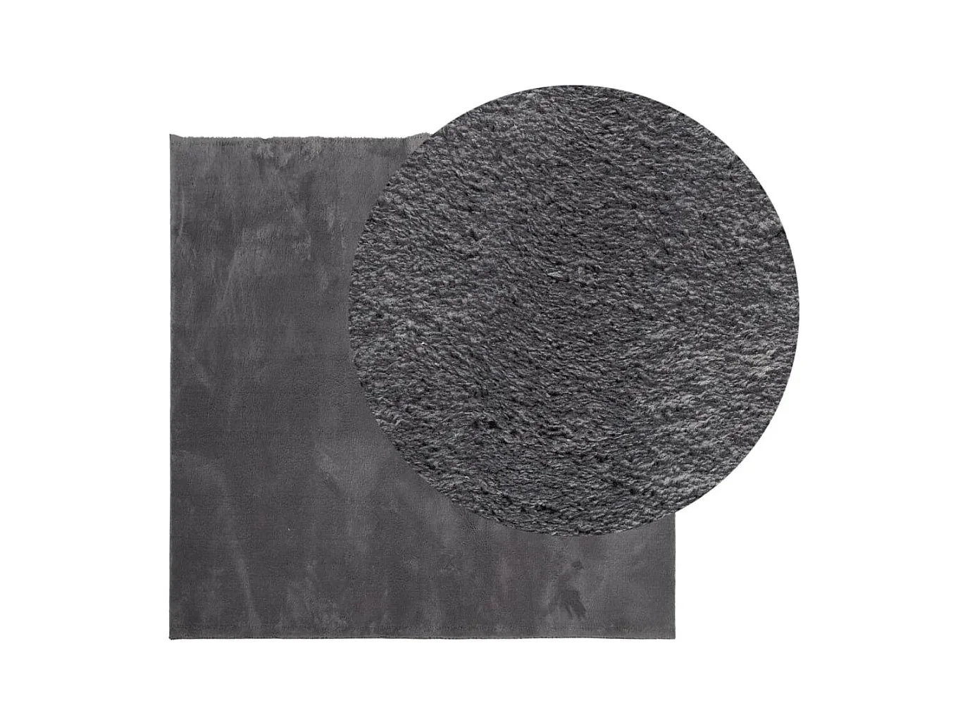 Tapis HUARTE à poils courts doux lavable anthracite 120x120 cm