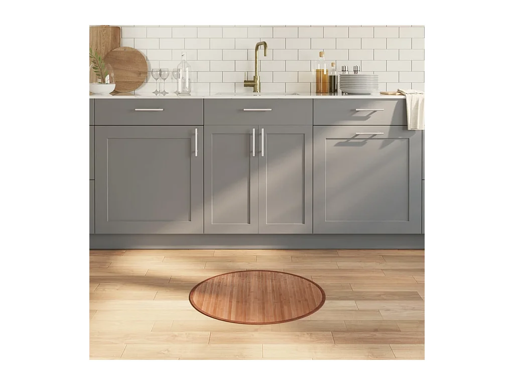 Tapis rond naturel 60 cm bambou