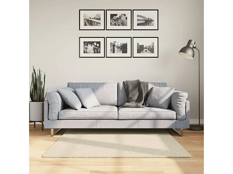 HUARTE vloerkleed met zachte en wasbare laagpolige crème 120x120 cm