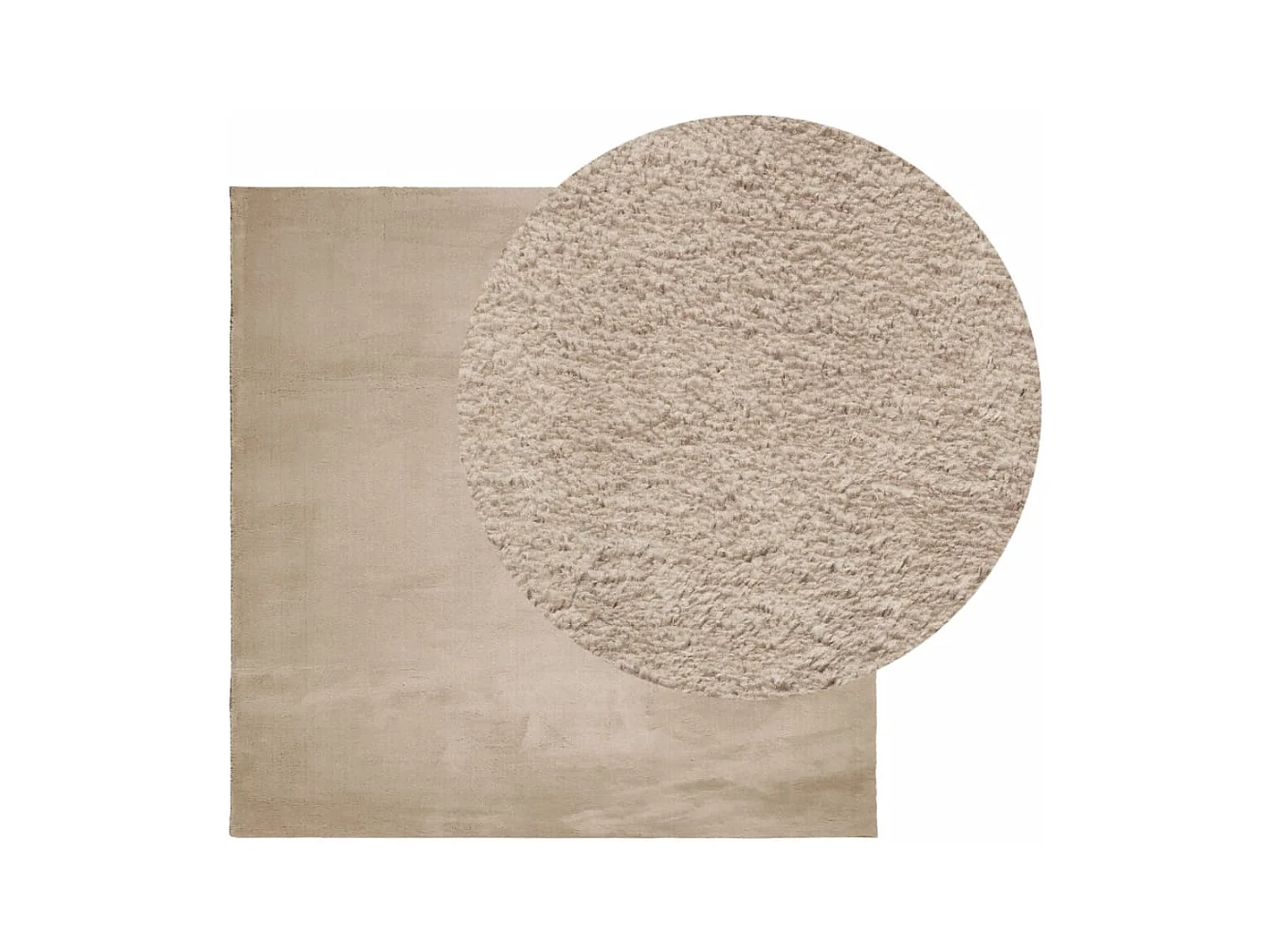 Tapis HUARTE à poils courts doux et lavable sable 200x200 cm