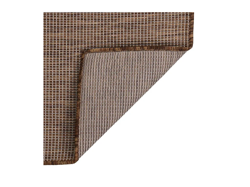 Platgeweven buitenkleed 200x280 cm Bruin