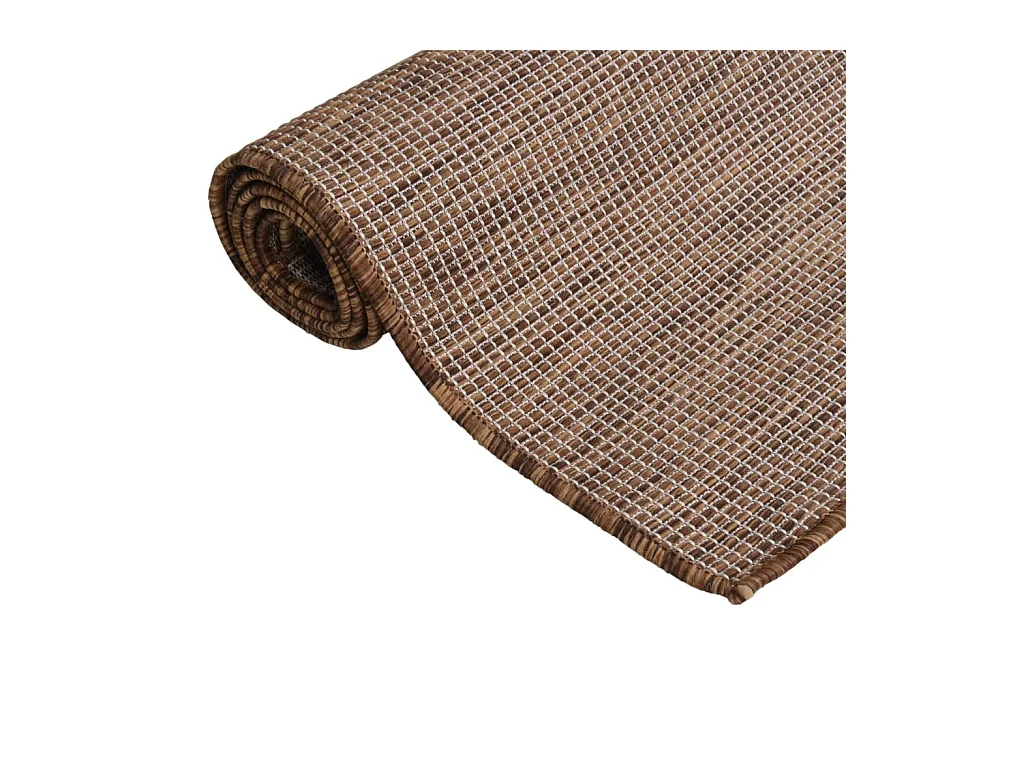 Platgeweven buitenkleed 200x280 cm Bruin