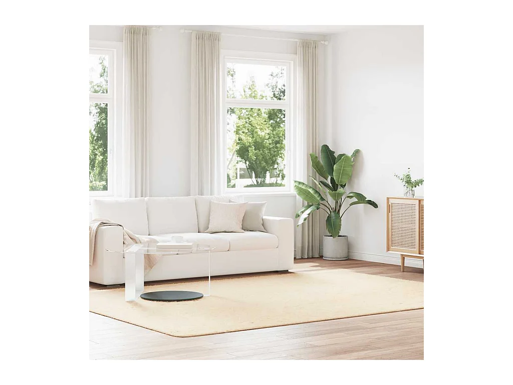 Tapis shaggy à poils longs NAVARRA crème 240x340 cm polyester