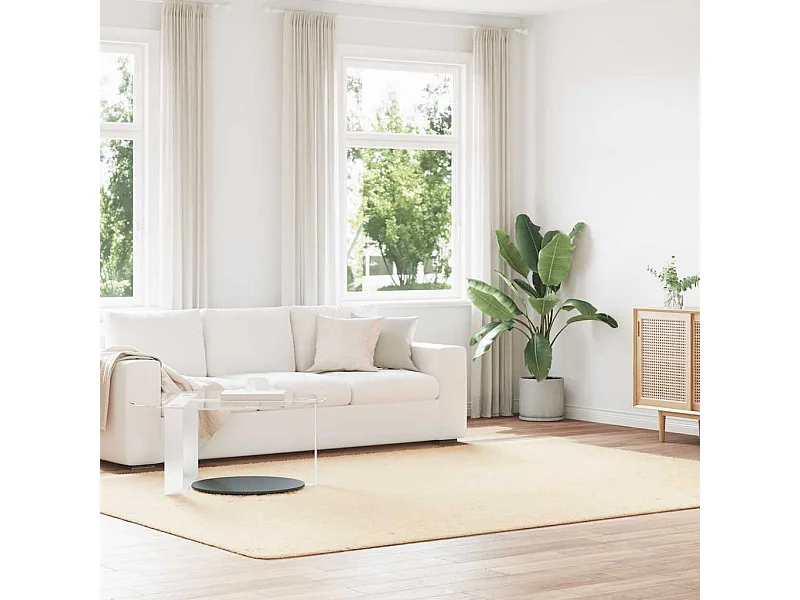 Tapis shaggy à poils longs NAVARRA crème 240x340 cm polyester