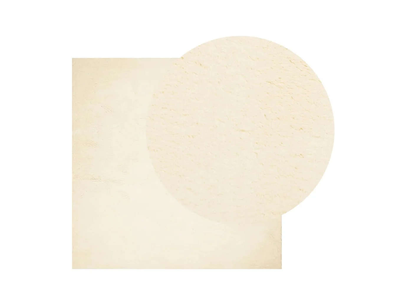 Tapis HUARTE à poils courts doux et lavable crème 240x240 cm