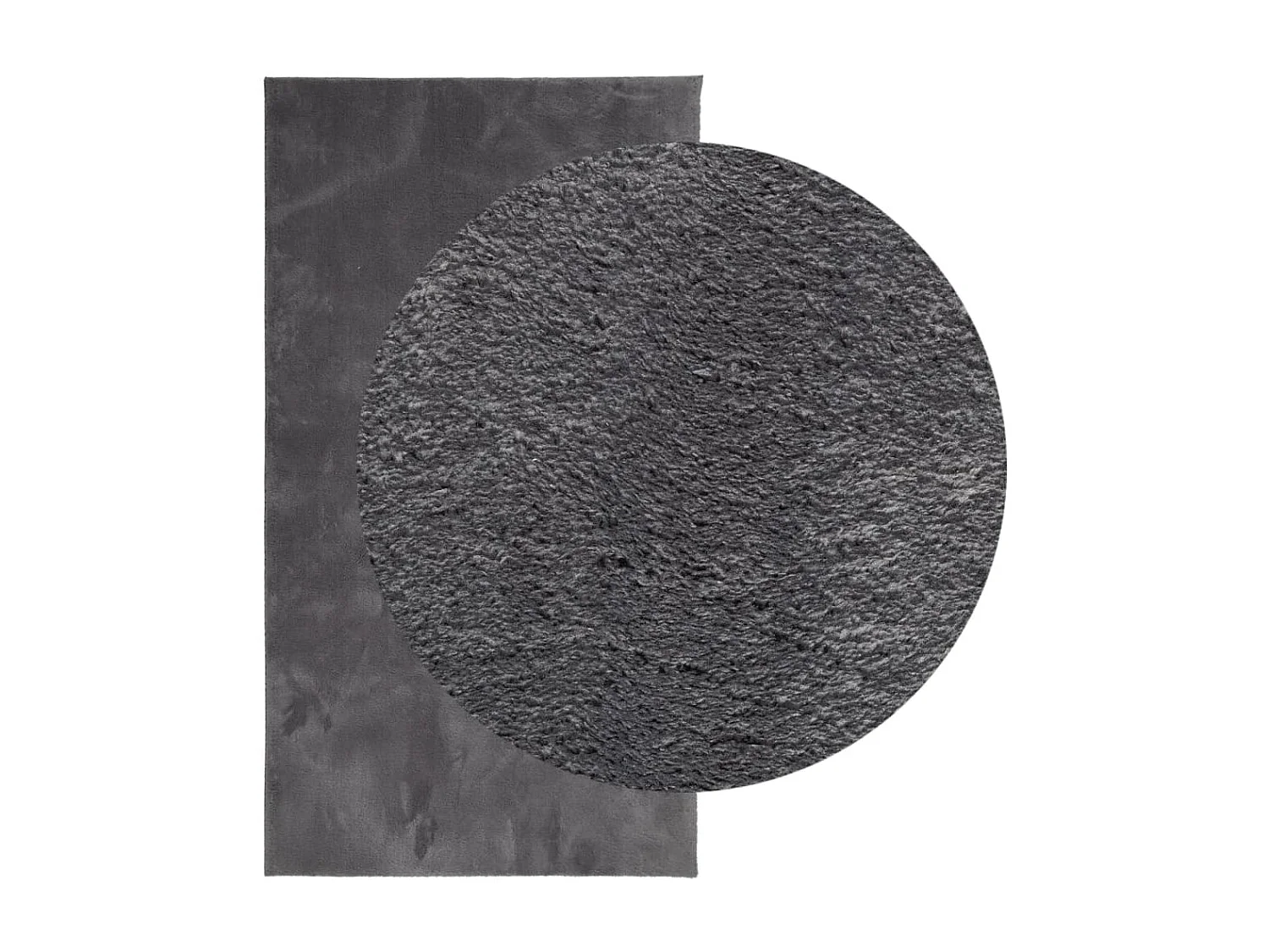 Tapis HUARTE à poils courts doux et lavable anthracite 80x150cm