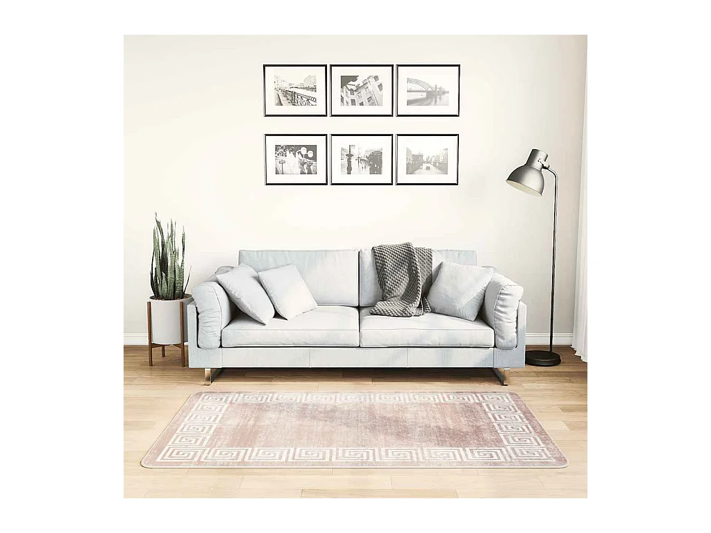 Tapis lavable antidérapant 80x150 cm Beige