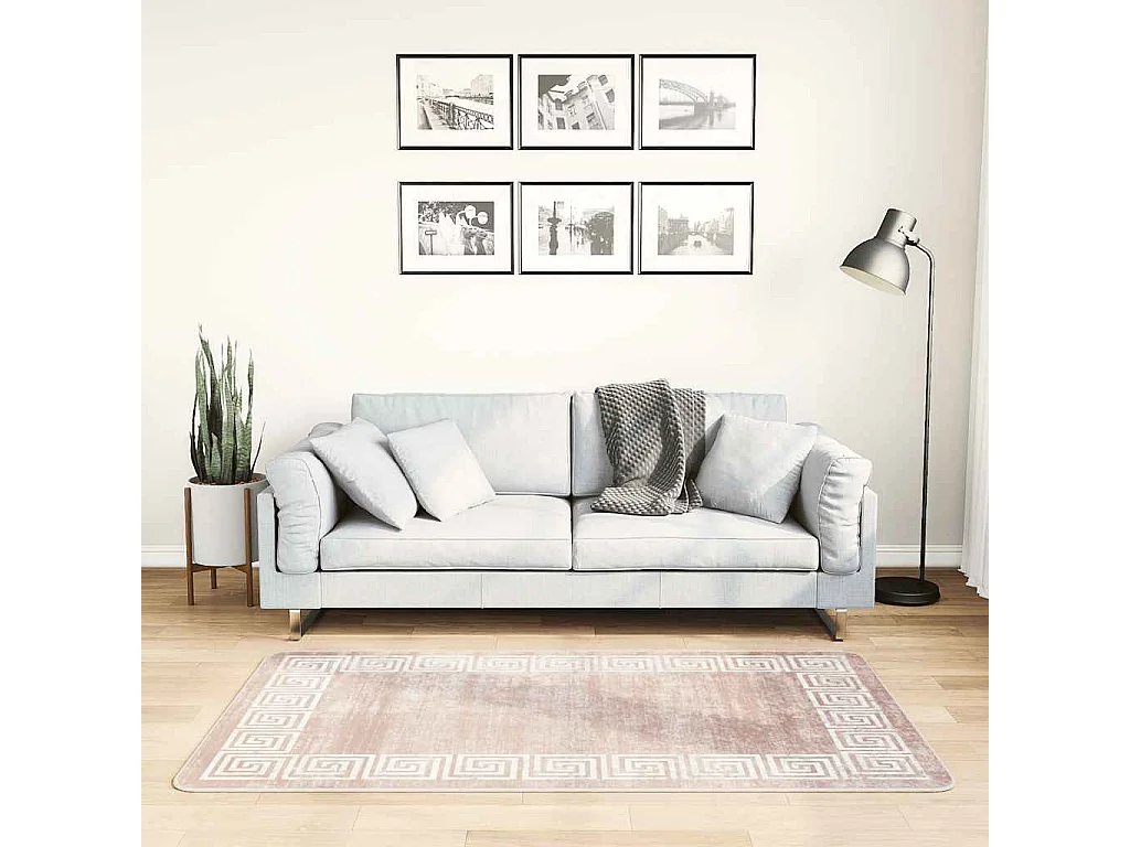 Tapis lavable antidérapant 80x150 cm Beige