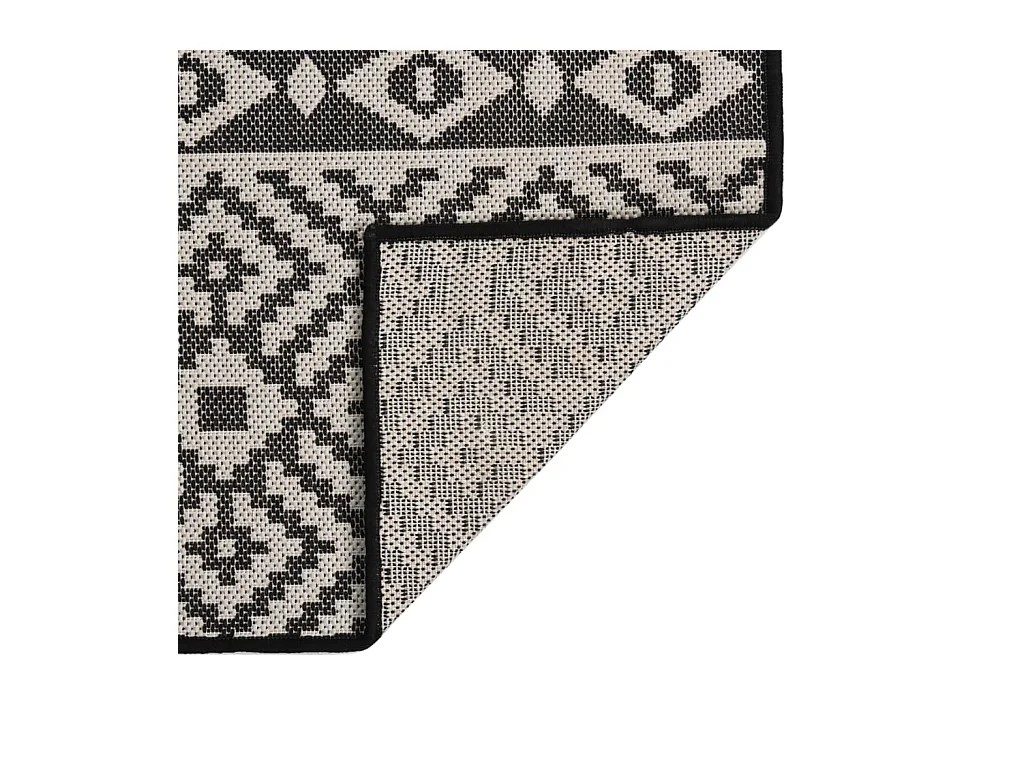 Alfombra de exterior de tejido plano 160x230 cm Rayas negras