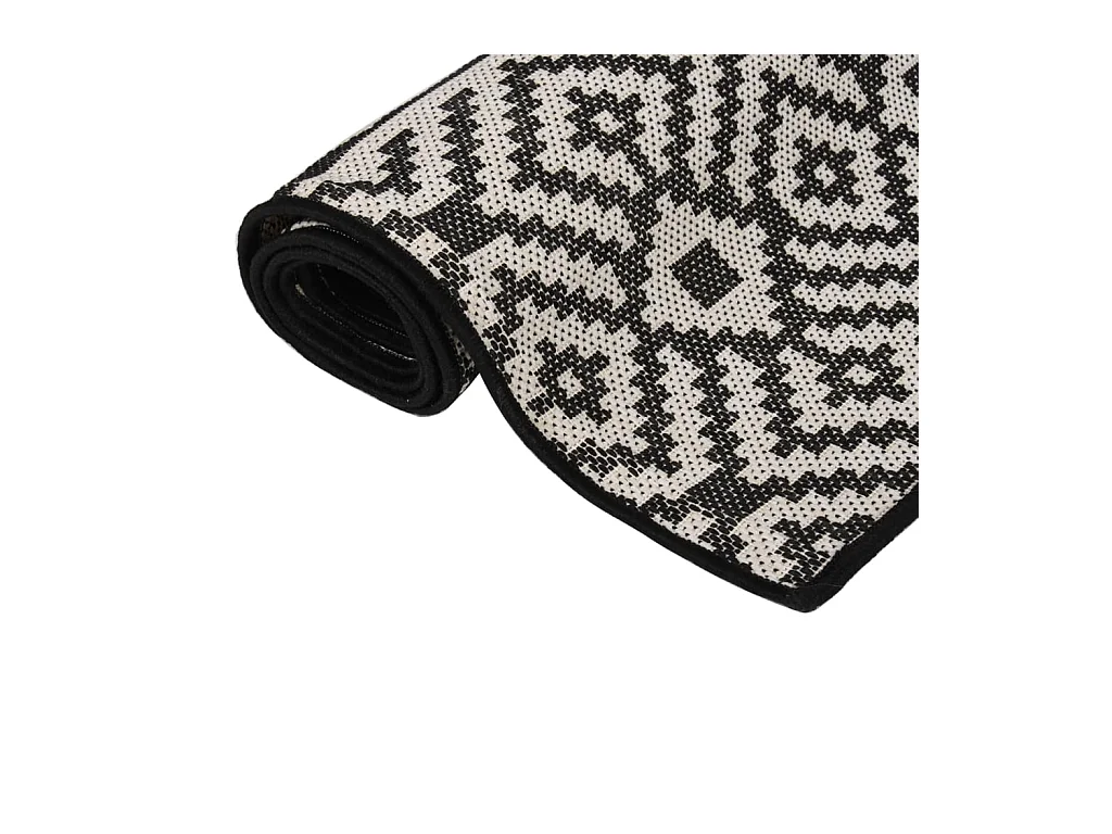 Alfombra de exterior de tejido plano 160x230 cm Rayas negras