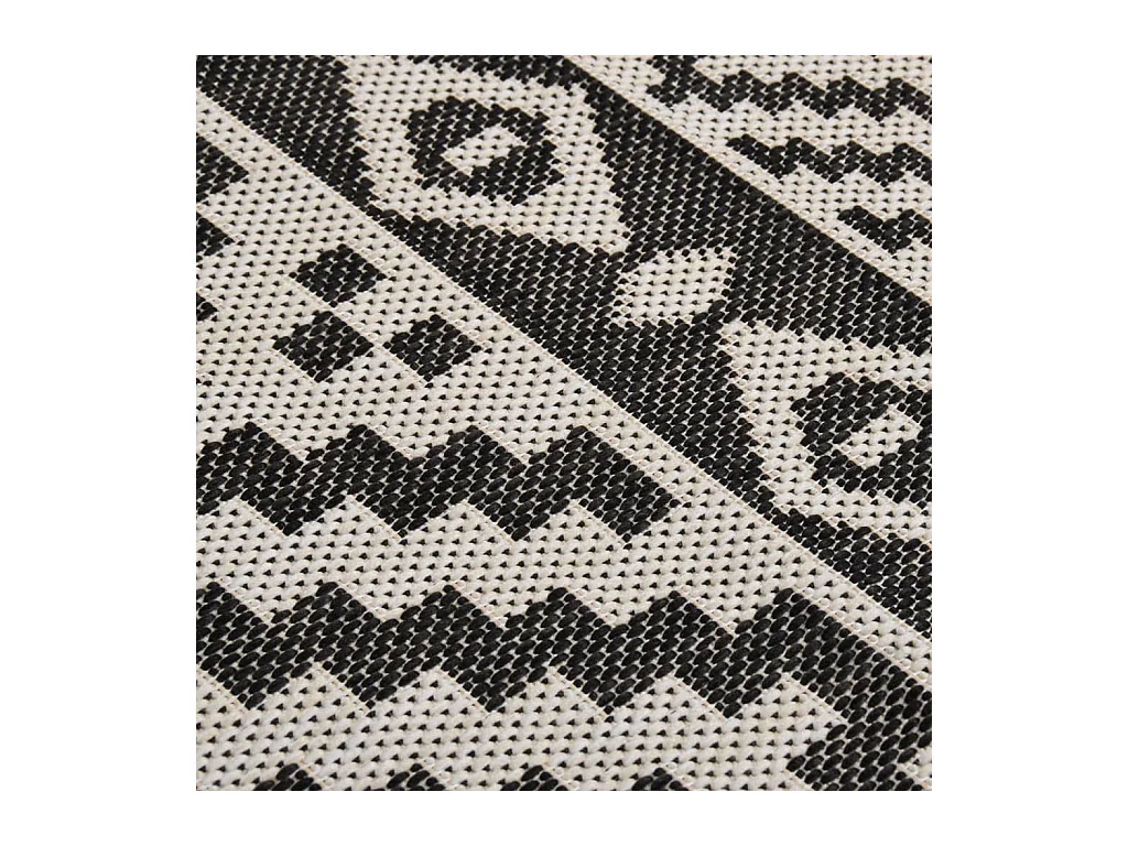 Alfombra de exterior de tejido plano 160x230 cm Rayas negras