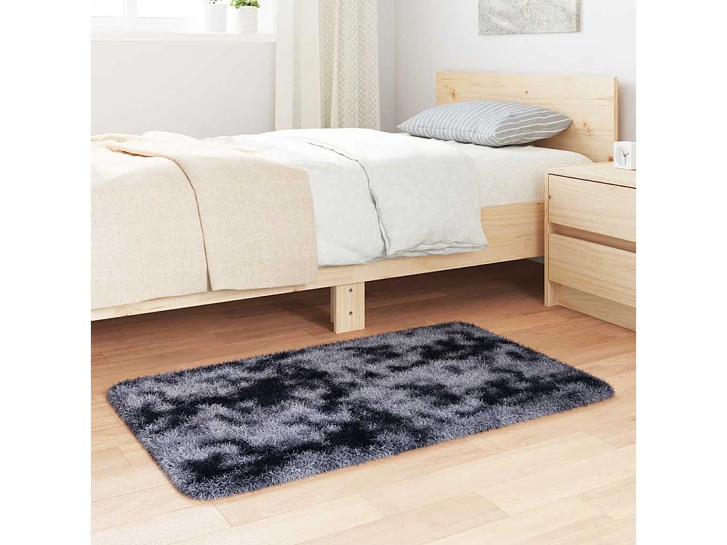 Tapis Shaggy à poils longs NAVARRA gris foncé 60x100 cm