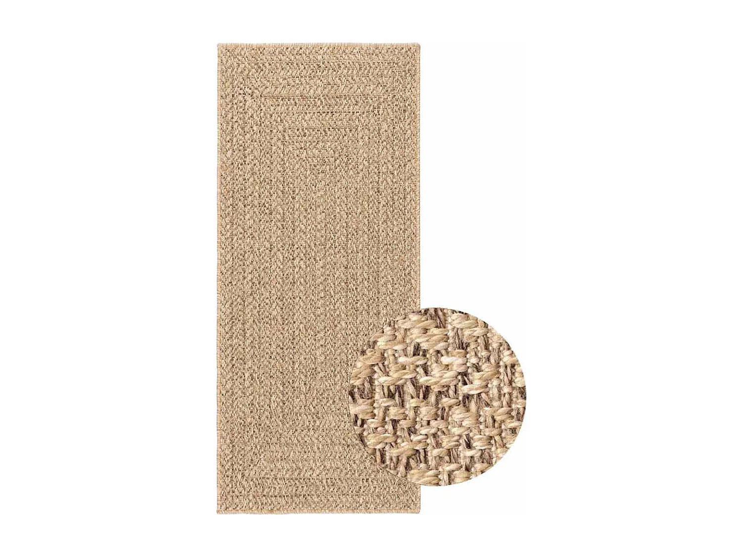 ZIZUR beige vloerkleed 80x200 cm jutelook binnen buiten