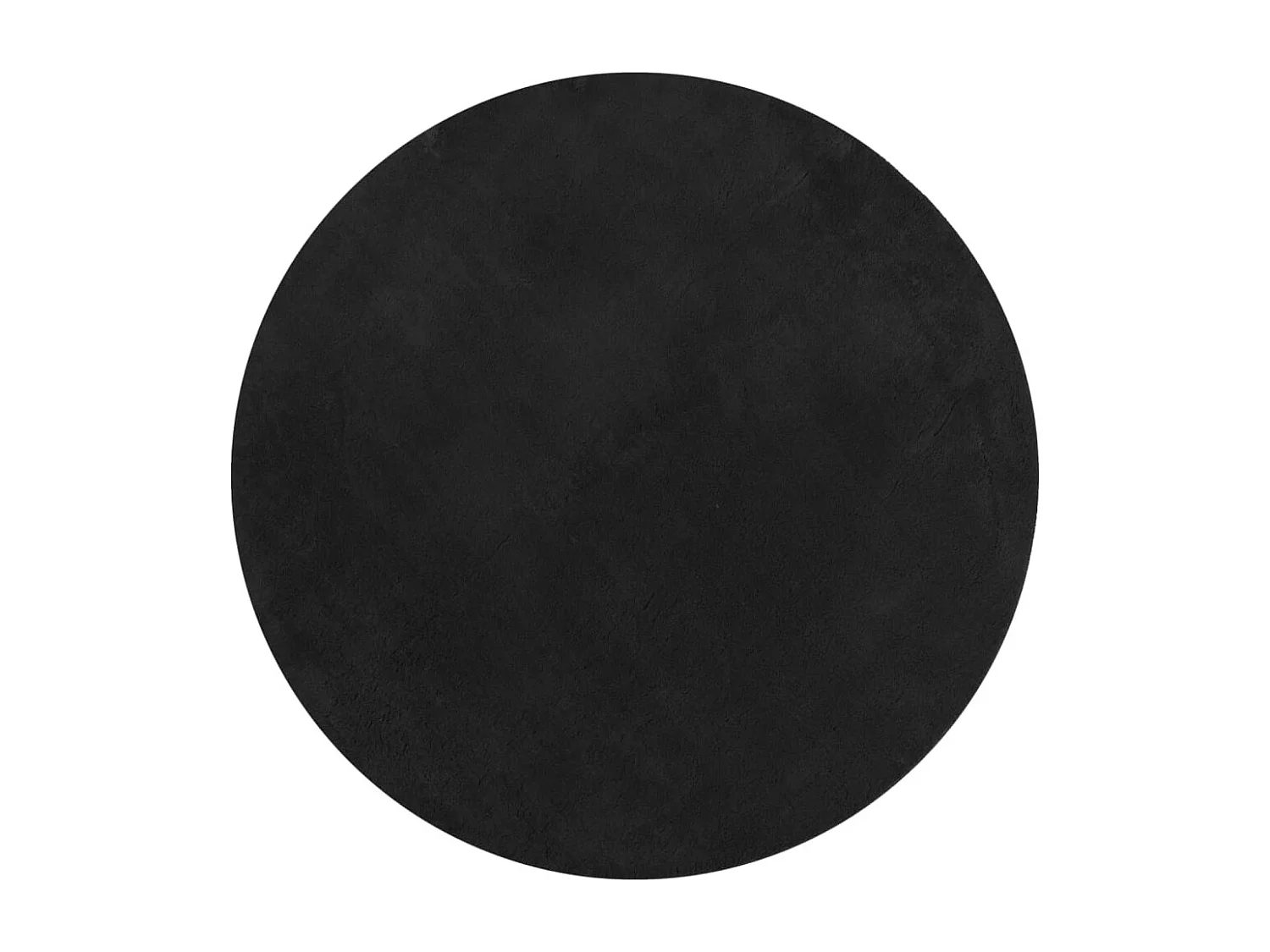 Tapis HUARTE à poils courts doux et lavable noir Ø 80 cm