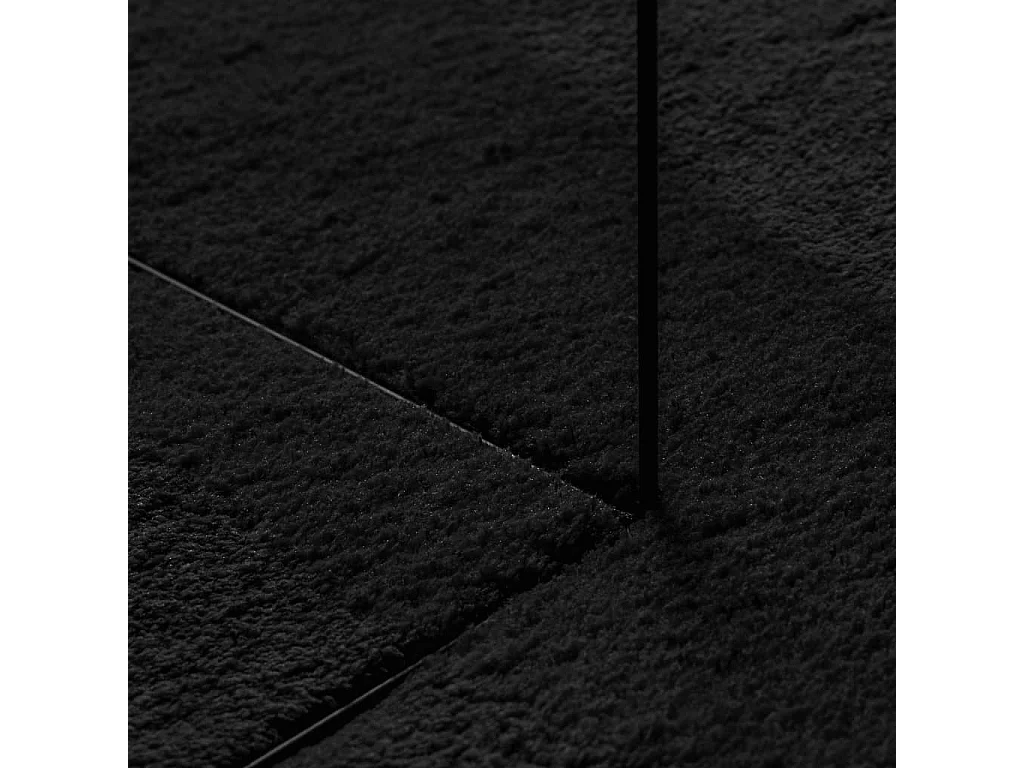 Tapis HUARTE à poils courts doux et lavable noir Ø 80 cm