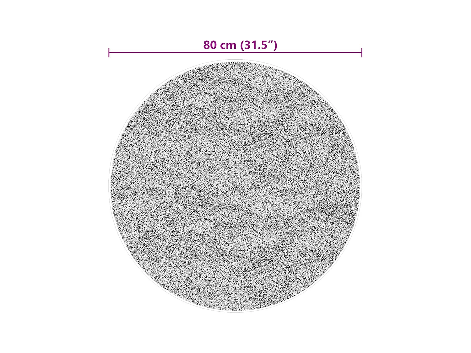 HUARTE zacht en wasbaar laagpolig vloerkleed in zwart Ø 80 cm