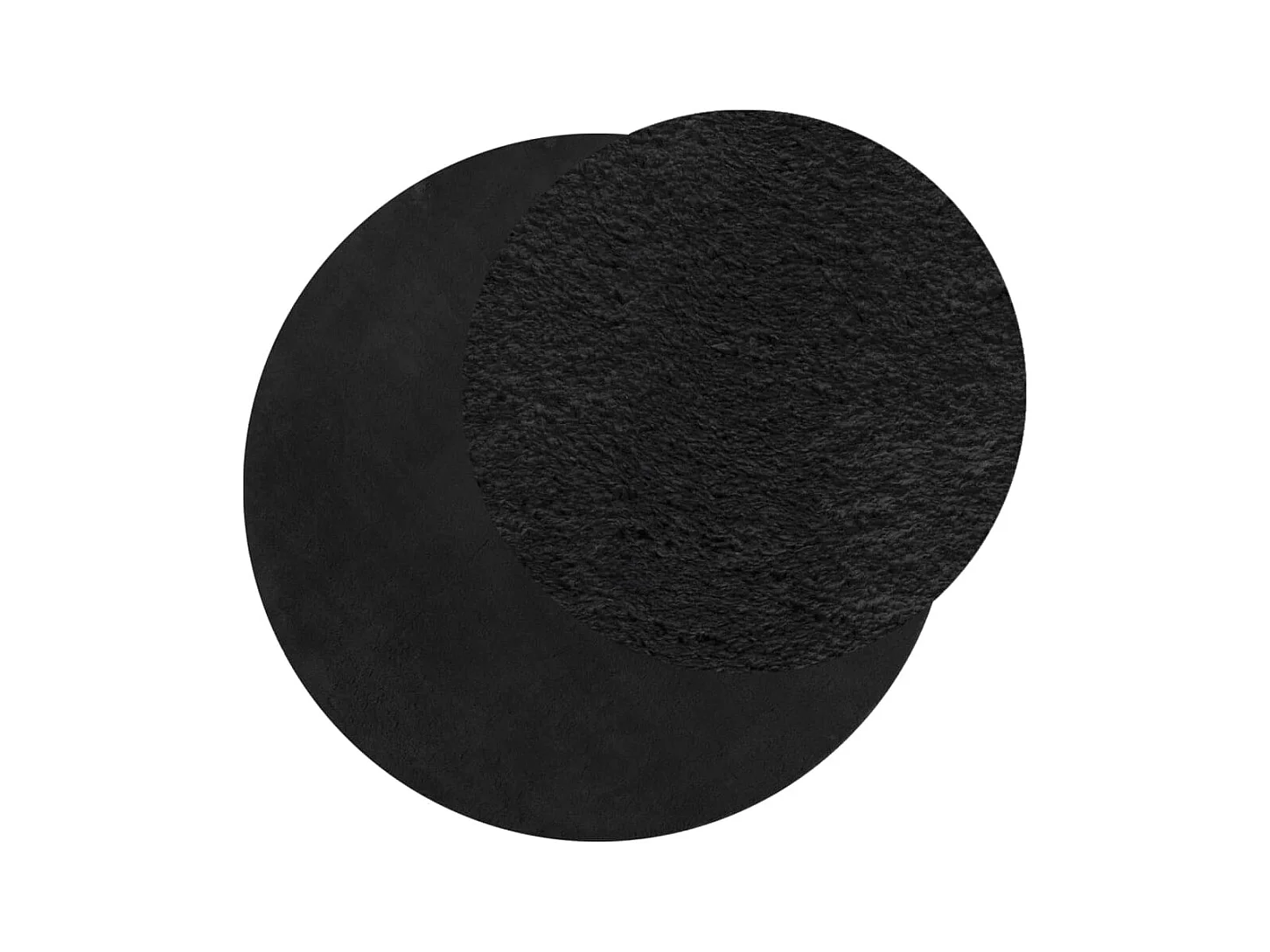 HUARTE zacht en wasbaar laagpolig vloerkleed in zwart Ø 80 cm