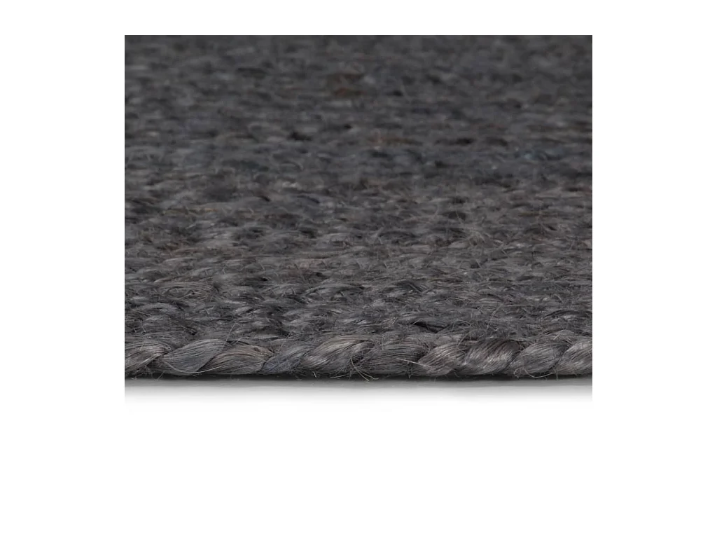 Alfombra de yute hecha a mano redonda de 90 cm gris oscuro